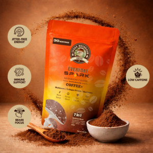 Spark 7 Mushroom Coffee – Organic 7 Mushroom Blend for Focus, Energy & Stress Support (30 Servings)